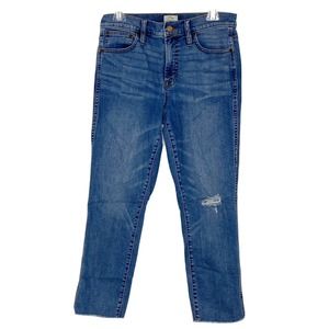 J. CREW Vintage Straight Women's Distressed Knee Medium Wash Jeans Size 29